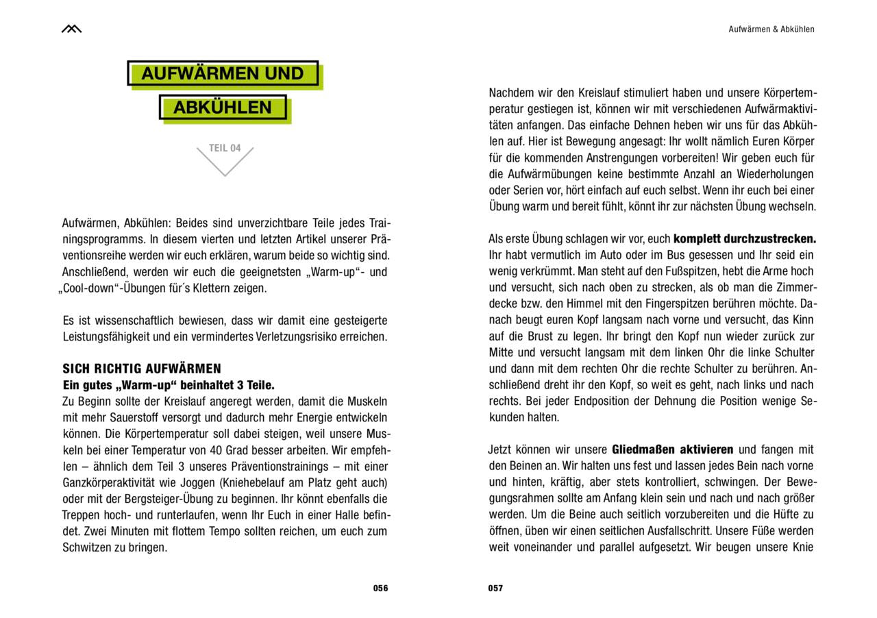 Prävention von Verletzungen beim Klettern